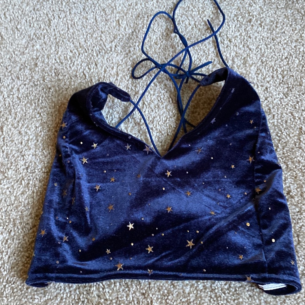 Velvet Star Tie Top